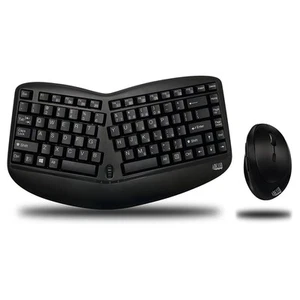 Adesso Tru-Form Media Wireless Ergonomic Keyboard and Mouse Combo Black - Picture 1 of 1