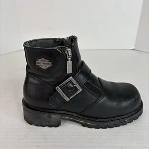 Harley Davidson Damen Stiefeletten, Größe 7, schwarz, Reißverschluss und Schnalle, Motorrad - Bild 1 von 9