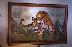 P. Citrin - Óleo original a bordo - Pintura de tigre - Imagen 1 de 6