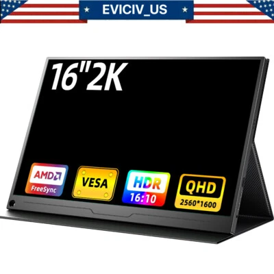 16.0" Portable Monitor 400 cd/m² Screen USB C Display HDMI 2560*1600 QHD Used AA - Image 1 of 4