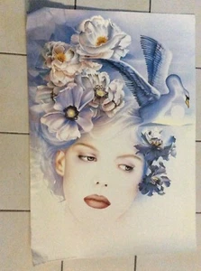 RETRO POSTER.L.PATRIGNANI.LADY AND SWAN 1990S - Foto 1 di 4
