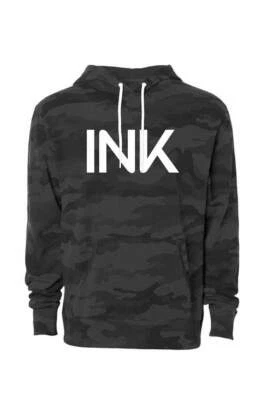 Nuevo Unisex Ink Addict Tinta Negro Camuflaje Sudadera con Capucha Blanco - Imagen 1 de 3