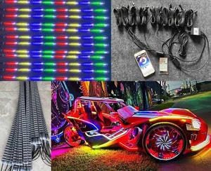 Quad Row 14PCS x2FT 60CM Chasing Underglow Lights Car Truck Strips For Slingshot - Picture 1 of 8