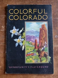 Opuscolo colorato Colorado vintage anni '20 Art Déco viaggio fotografico - Foto 1 di 13