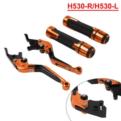 Orange Extendable Brake Clutch Levers Handlebar Grip Set For Yamaha TMAX500/530 - Image 1 of 4