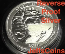 2018 S REVERSE Apostle Island 90% Silver Proof Park Quarter Wisconsin ATB Best