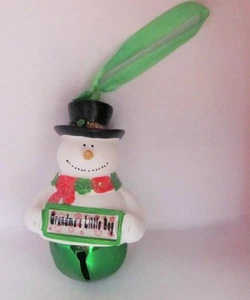 25309 GRANDMAS LITTLE BOY FROSTY SNOWMAN COLOUR BELL CHRISTMAS TREE DECORATION - Picture 1 of 6