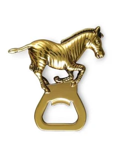 Abridor de botellas figurativo en tono dorado en forma de cebra Global Trek - Imagen 1 de 1