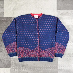Maglione cardigan donna vintage Pendleton lana vergine grande maglia petite scollo a V - Foto 1 di 6