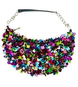 VINTAGE Y2K ATOMIC STARBURST RETRO BEAD SEQUIN MOON PURSE HAND BAG EXC GLAM MOD - Picture 1 of 9