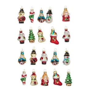Christmas Mini Ornaments 20 Piece Set 5cm Multicoloured Glass Tree Decor - Picture 1 of 8