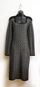 Roland Mouret Dress Size 16 Knit Wool Blend Black Grey - Picture 1 of 8
