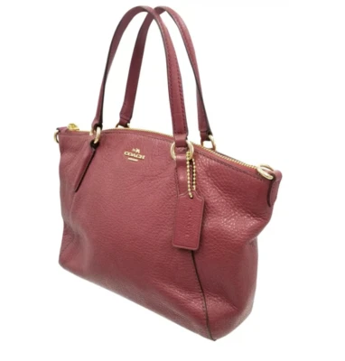 Bolso de Mano Coach Kelsey Rojo Granate Lavado con Cierre de Cremallera Foto 1 de 4