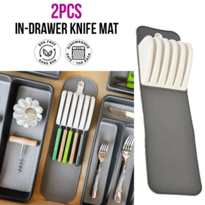2X Tidy In-Drawer Knife Mat For 5 Knives Kitchen Storage & Organizer AU - Picture 1 of 11