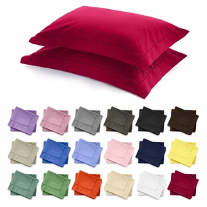 Coppia federe tinta unita federa cuscino guanciale i sogni puro cotone 3 volani