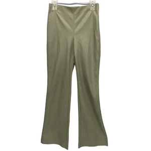 Wilfred Aritzia Sage Green Vegan Leather Flare Leg Pants Misses size 6 - Picture 1 of 5
