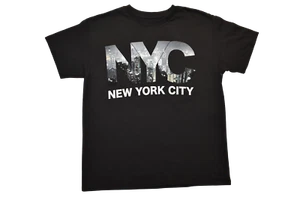 Fifth Sun Youth Boys New York City NYC Skyline Fill Black Shirt New - Picture 1 of 5