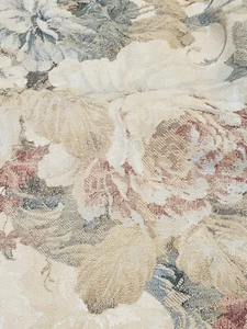 Pair of JC Penney Pinch Pleat Drapes Beige Floral 24 X 61 in Approx EUC - Picture 1 of 9