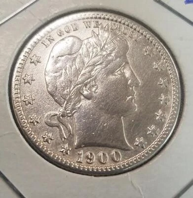 1900-S Barber Quarter | AU/BU | Silver 25 c | San Francisco | Key Date - Image 1 of 3