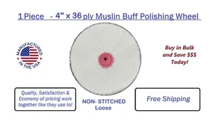 Rueda de pulido pulido de muselina 4 x 36 capas joyería de laboratorio dental - Imagen 1 de 2