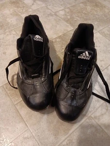 Adidas baseball cleats Size 9.5 black & white - Picture 1 of 10
