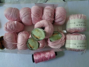 Wolle - Pack 220 gr. Esslinger Wolle Saphir rose mit Maulbeerseide und +Zusatz - Bild 1 von 2