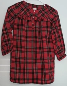 Crew Cuts Girls Flannel Plaid Nightgown Size 8-9 Tartan Sleep Wear Gown Holiday - Picture 1 of 10