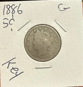 1886 Liberty V Nickel 5C *KEY DATE* - Picture 1 of 2
