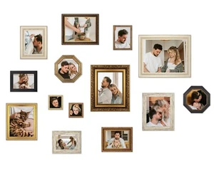 Assorted Vintage Gallery Wall Picture Frame Set Different Size Antique Frames - Picture 1 of 9