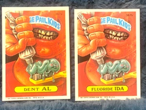 Tarjeta coleccionable Garbage Pail Kids DENT AL 367A FLUORURO IDA 367B 1987 serie 9 - Imagen 1 de 5