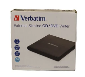 Verbatim External Slimline CD/DVD Writer USB 2.0, Schwarz - Bild 1 von 2