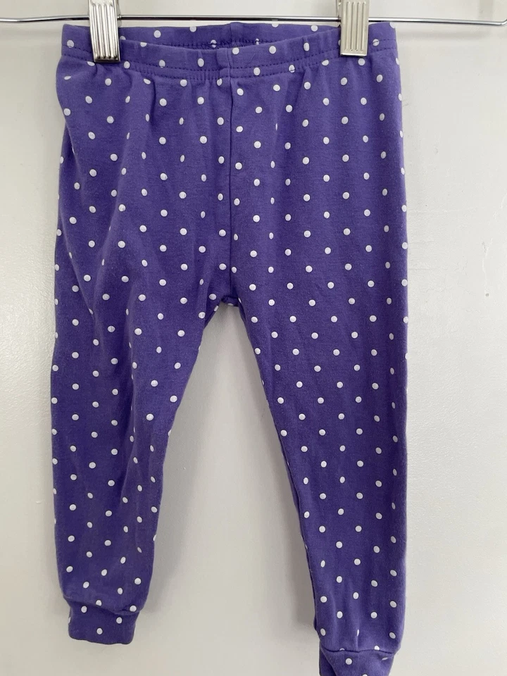 Pantalones de pijama Carter's Baby Girl pequeños blancos a lunares 100 % algodón púrpura 24M Foto 1 de 4
