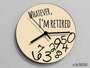 Whatever I'm Retired/Beige redondo - reloj de pared - Imagen 1 de 4