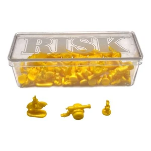 Risk Board Game Yellow Military Miniatures Infantry Cavalry Artillery Set w Box - Picture 1 of 5
