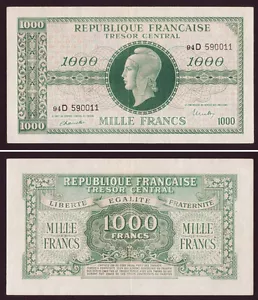 France 1000 Francs ND (1944) Pick-107 GEF - Picture 1 of 1