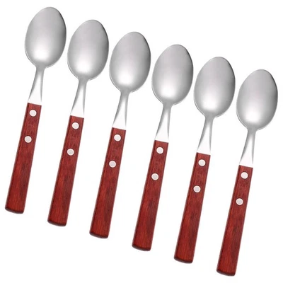 6pcs Haushalt Edelstahllöffel Küchen Silber Löffel Jam Mixing Spoon Teches Set - Bild 1 von 4