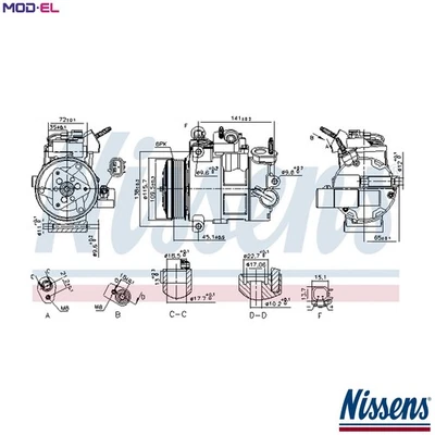COMPRESSOR AIR CONDITIONING 890800 FOR FORD TRANSIT/CONNECT/MPV/V408/Box 1.6L - Image 1 of 4