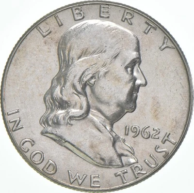 1962 Franklin Half Dollar AU 90% Silver *9382 - Image 1 of 4