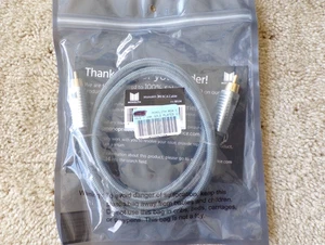 Monolith RCA Cable, 3 ft, Silver, Braided Shield, 24K Gold Plated; @c15 - Picture 1 of 5