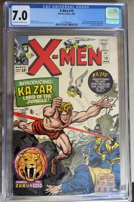 X-Men #10 CGC 7.0 OW-WP Ka-Zar Lee & Kirby art 1964 - Image 1 of 4