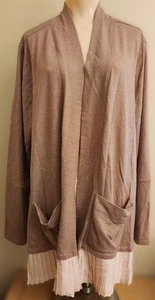 LOGO Lounge Strickjacke mit Plisseesaum braun Größe XL A274999 - Bild 1 von 4