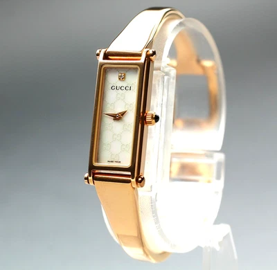 [Casi COMO NUEVO+] Reloj para mujer vintage GUCCI 1500L 13 mm esfera blanca cuarzo dorado Foto 1 de 4