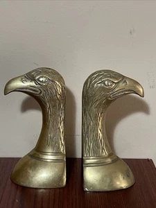 Messing American Eagle Kopf 2er Set schwere Buchstützen - Bild 1 von 9