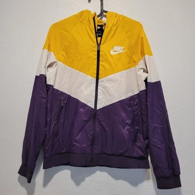 Nike Jacket Youth Boys Size XL Full Zip Jacket Yellow White Purple Windbreaker - Image 1 of 4