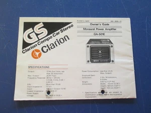 Bedienungsanleitung für Clarion GA-501E gebraucht und an der Seite gelocht - Bild 1 von 2