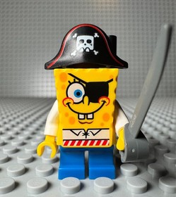 LEGO SPONGEBOB SQUAREPANTS -- SPONGEBOB PIRATE MINIFIGURE COMPLETE 3817 BOB032