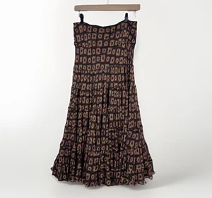 Vintage Jones New York Seide Boho Stufen Maxi Hippie Rock Damengröße 10 - Bild 1 von 7