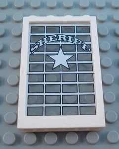 LEGO White 1x4x5 Western Sheriff Decorated Window Piece - Picture 1 of 1