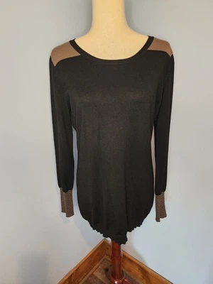 Túnica suéter OneA talla L, negra con botones en la espalda Foto 1 de 4