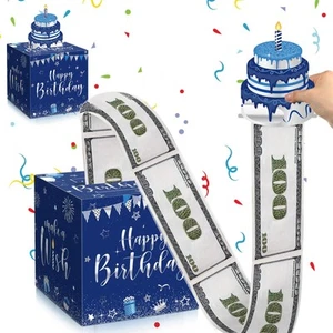 Birthday Money Box for Cash Pull Happy Birthday Money Pull Box with Greeting ... - Picture 1 of 7
